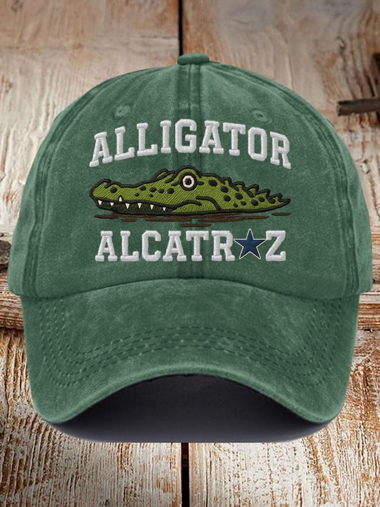 Alligator Alcatraz Funny Florida Everglades Dark Humor  Pride Baseball Cap