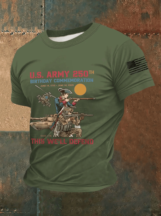 Men's USA ARMY 250th Anniversary Printing T Shirt