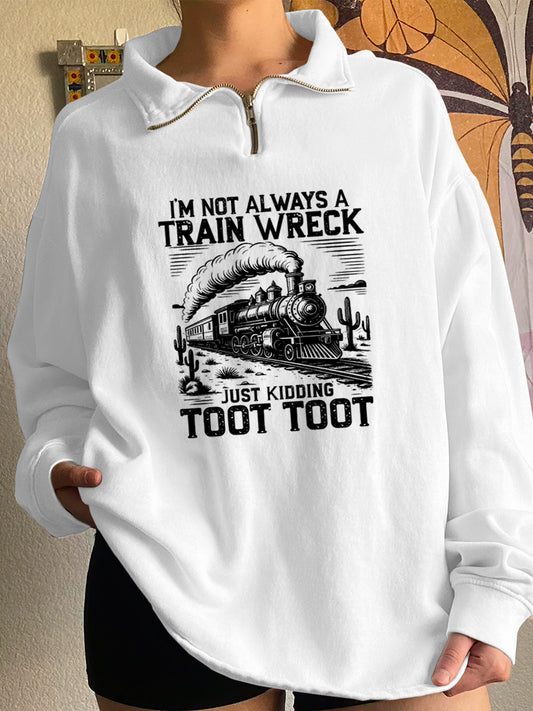Train Scene Art Print Zip-Up Sweatshirt