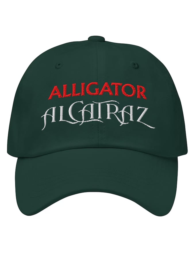 Unisex  washed Alligator Alcatraz print hat