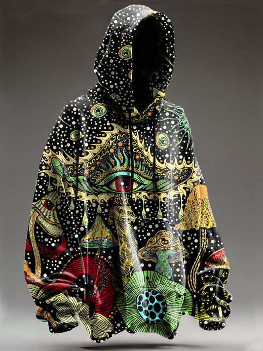 Vintage Psychedelic Mushrooms Art Print Casual Sweatshirt