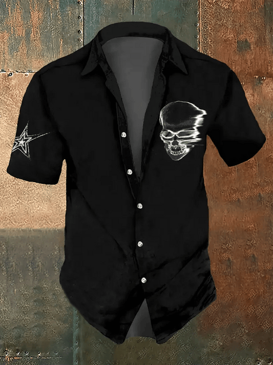 Men's Skull Art Print Shirt