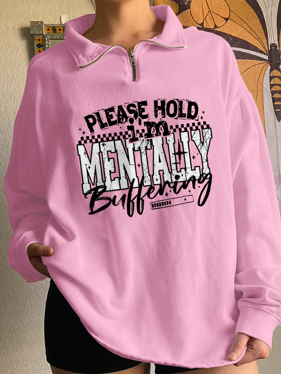 MENTALLY art print zip-up sweatshirt