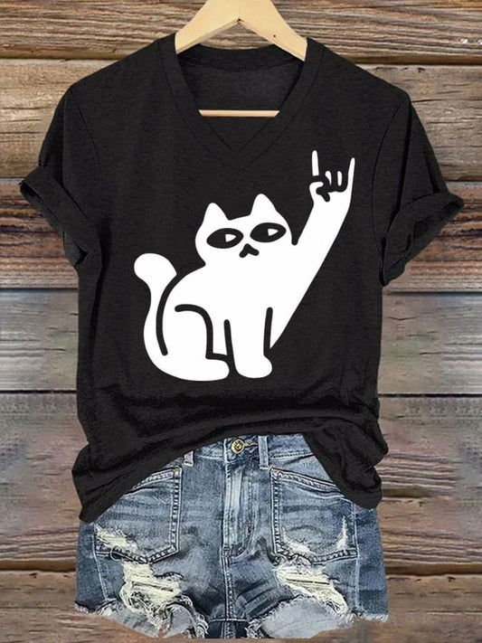 Damen Cats Like Metal T-Shirt