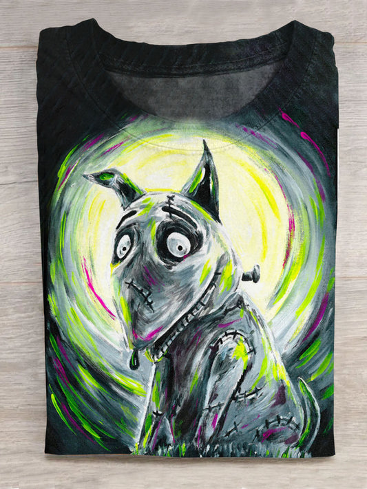 Halloween Dog Art Print T-Shirt