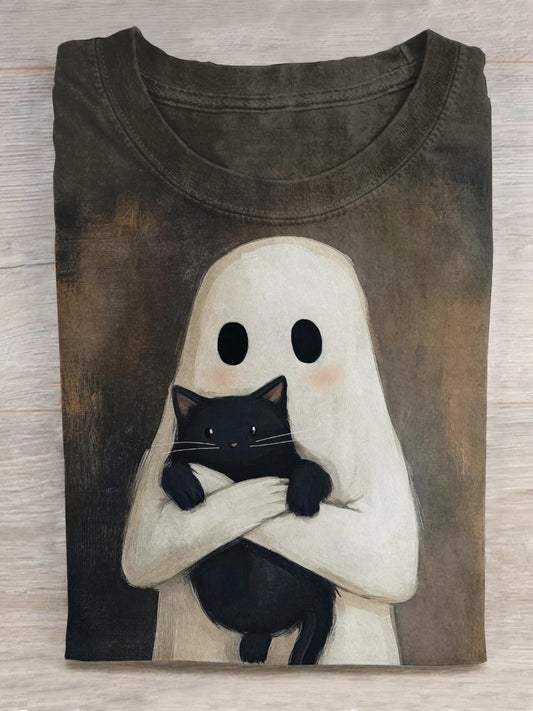 Halloween Art Print Casual Short Sleeve Top