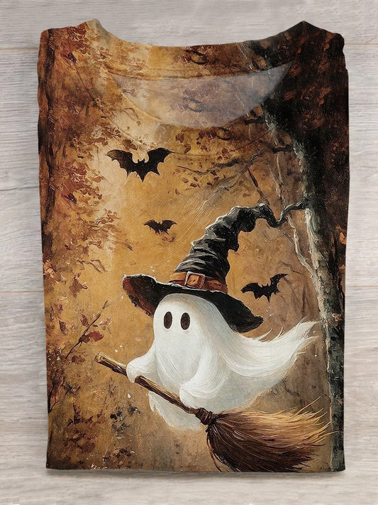 Halloween Art Print Casual Short Sleeve Top