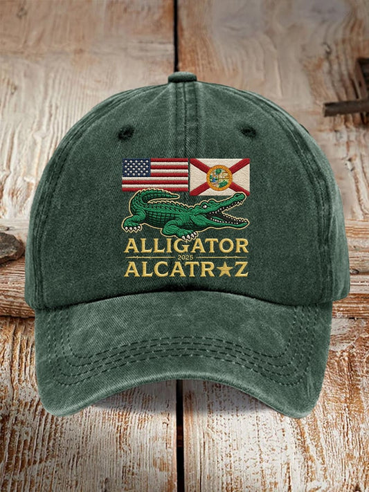 Alligator Alcatraz Funny Florida Everglades Dark Humor  Pride Baseball Cap