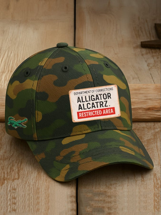 Alligator Alcatraz Funny Florida Everglades Dark Humor Printed Baseball Cap
