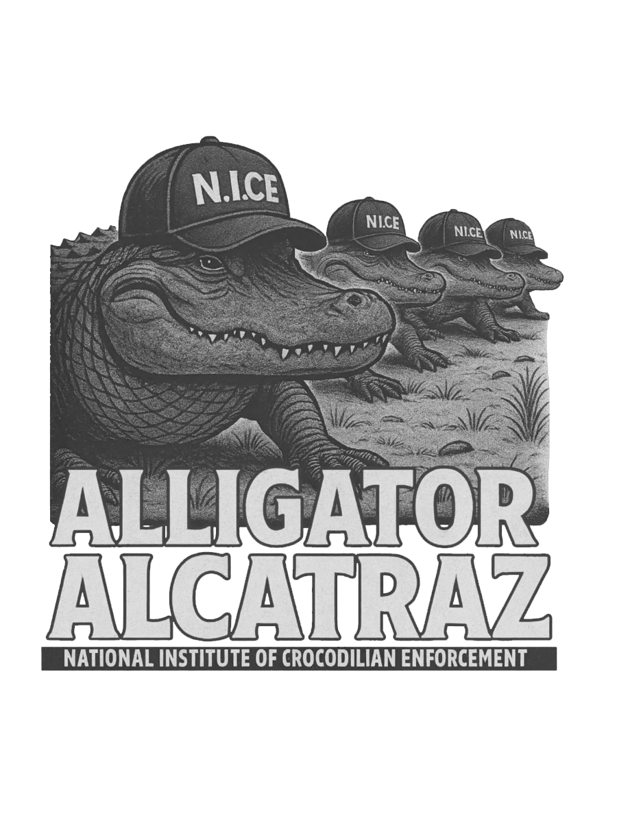 Men's Retro Funny Alligator Alcatraz Gator Enforcement Tee
