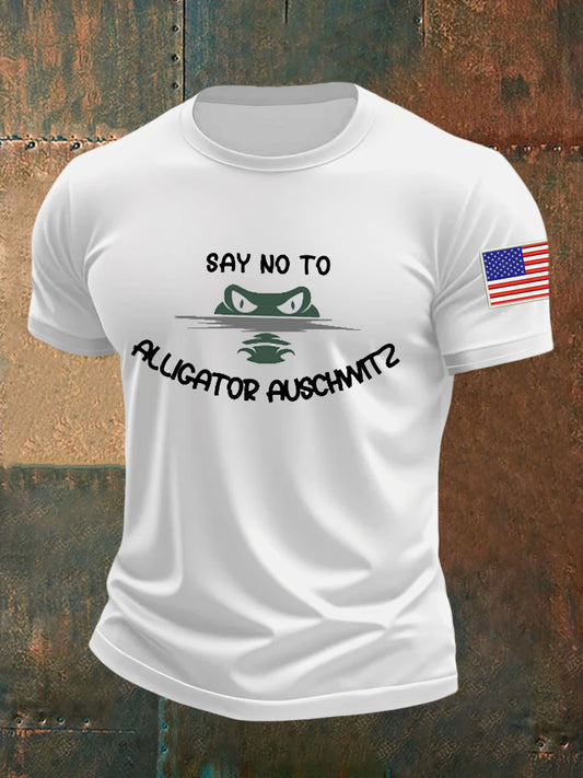 Men's Retro Alligator Alcatraz Funny Florida Everglades Dark Humor T-shirt