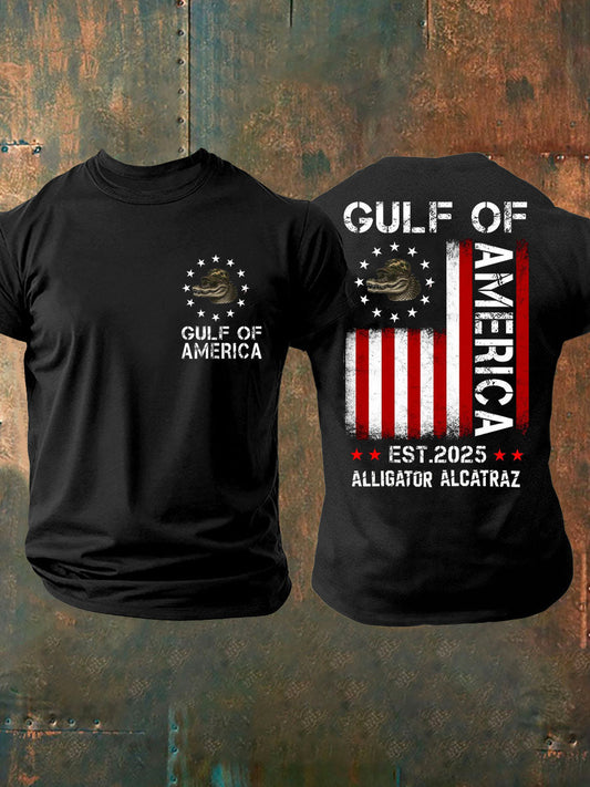 Men's Alligator Alcatraz Gulf of America Printed T-Shirt