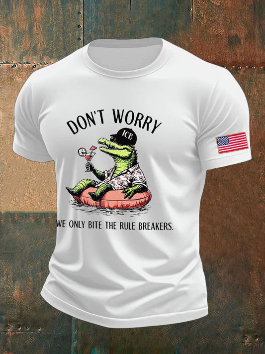 Men's Alligator Alcatraz Funny Florida Everglades Dark Humor Printed T-shirt