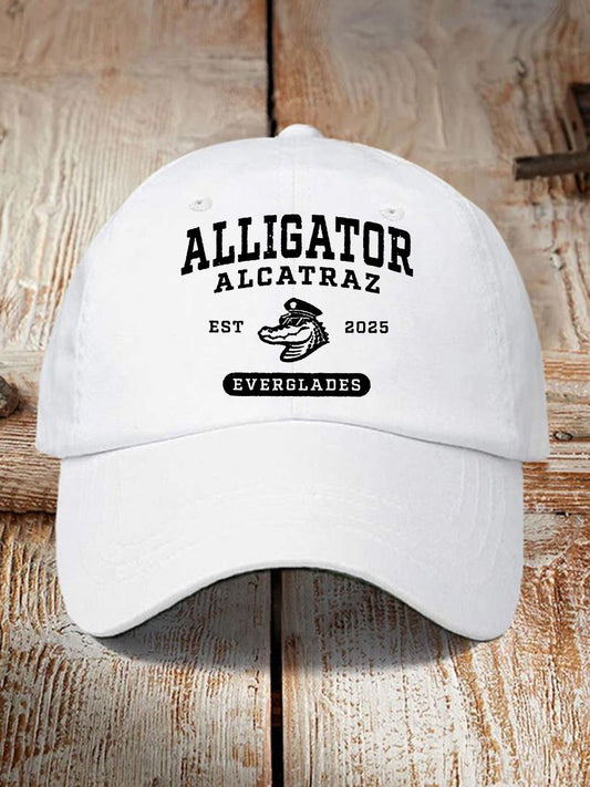Unisex Retro Alligator Alcatraz Funny Florida Everglades Dark Humor Hat